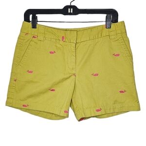 J Crew City Fit Embroidered Whale Chino 100% Cotton Size 4